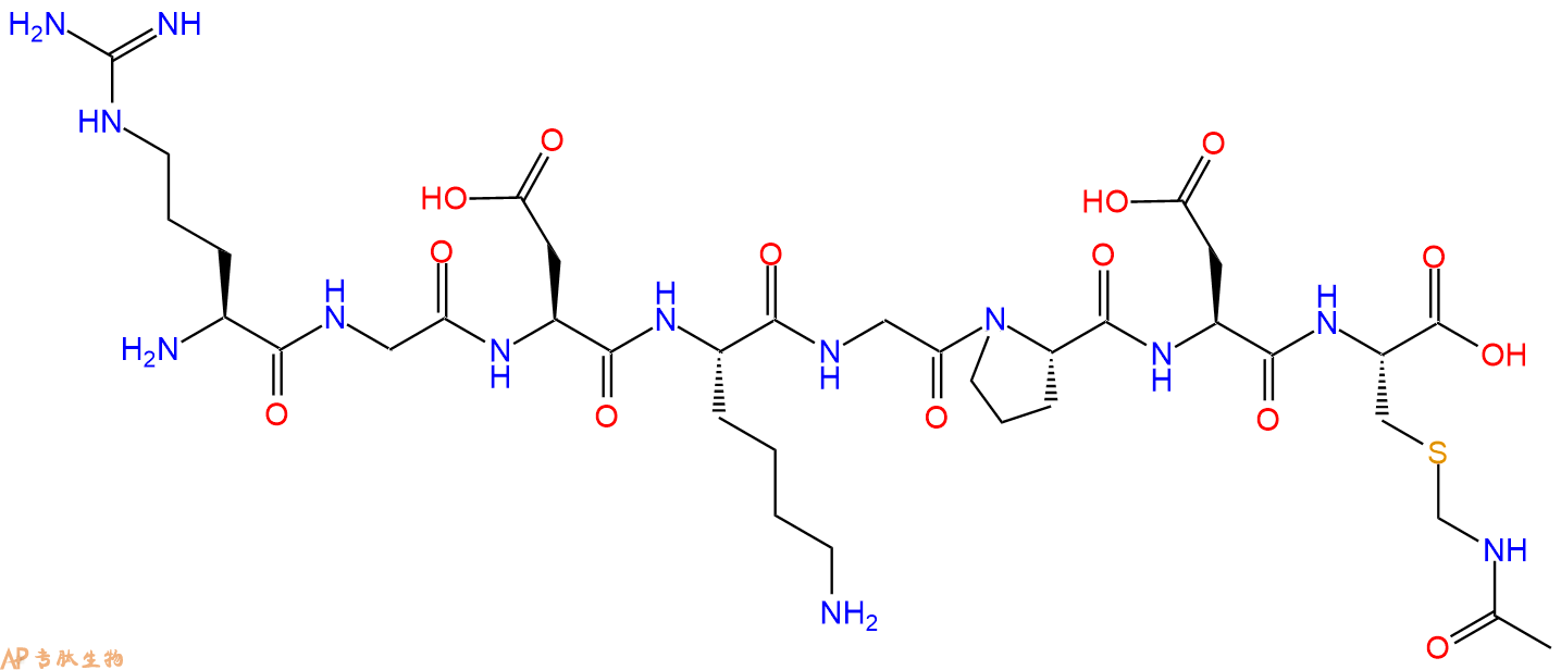 专肽生物产品H2N-Arg-Gly-Asp-Lys-Gly-Pro-Asp-Cys(Acm)-OH