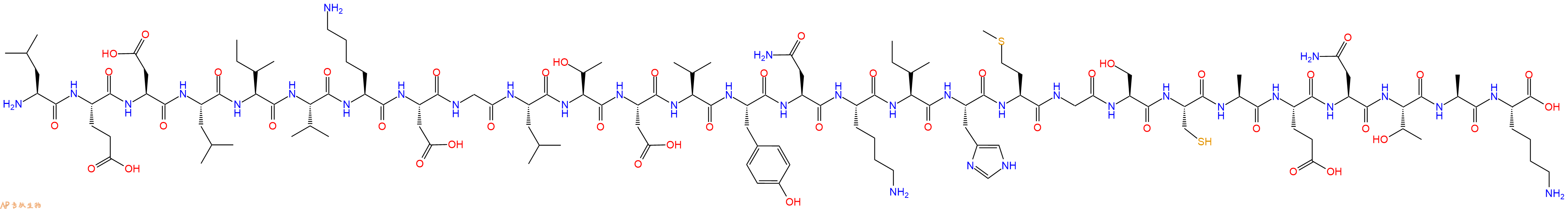 专肽生物产品H2N-Leu-Glu-Asp-Leu-Ile-Val-Lys-Asp-Gly-Leu-Thr-Asp-Val-Tyr-Asn-Lys-Ile-His-Met-Gly-Ser-Cys-Ala-Glu-Asn-Thr-Ala-Lys-OH