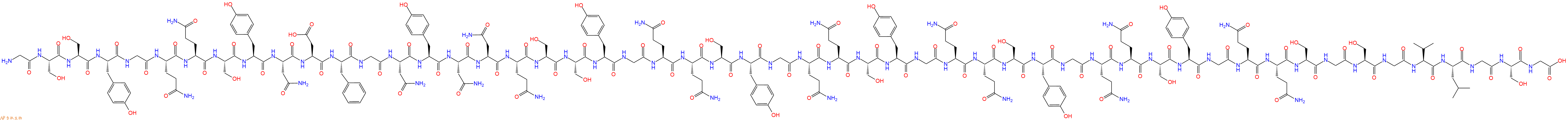 专肽生物产品H2N-Gly-Ser-Ser-Tyr-Gly-Gln-Gln-Ser-Tyr-Asn-Asp-Phe-Gly-Asn-Tyr-Asn-Asn-Gln-Ser-Ser-Tyr-Gly-Gln-Gln-Ser-Tyr-Gly-Gln-Gln-Ser-Tyr-Gly-Gln-Gln-Ser-Tyr-Gly-Gln-Gln-Ser-Tyr-Gly-Gln-Gln-Ser-Gly-Ser-Gly-Val-Leu-Gly-Ser-Gly-OH