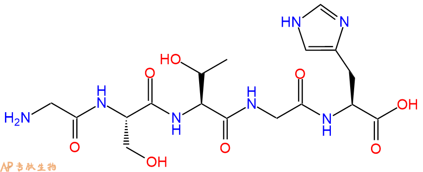 专肽生物产品H2N-Gly-Ser-Thr-Gly-His-OH