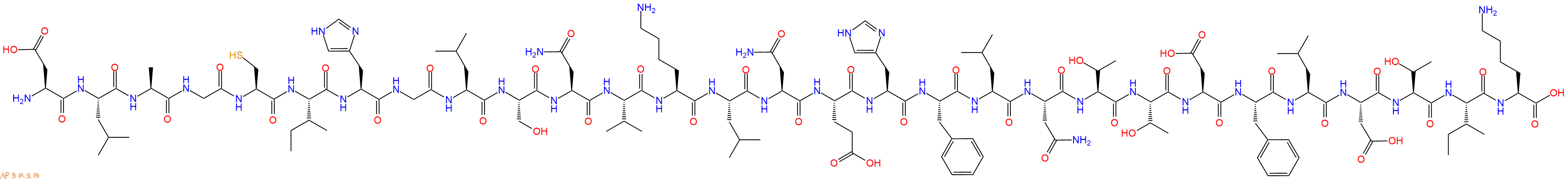 专肽生物产品H2N-Asp-Leu-Ala-Gly-Cys-Ile-His-Gly-Leu-Ser-Asn-Val-Lys-Leu-Asn-Glu-His-Phe-Leu-Asn-Thr-Thr-Asp-Phe-Leu-Asp-Thr-Ile-Lys-OH