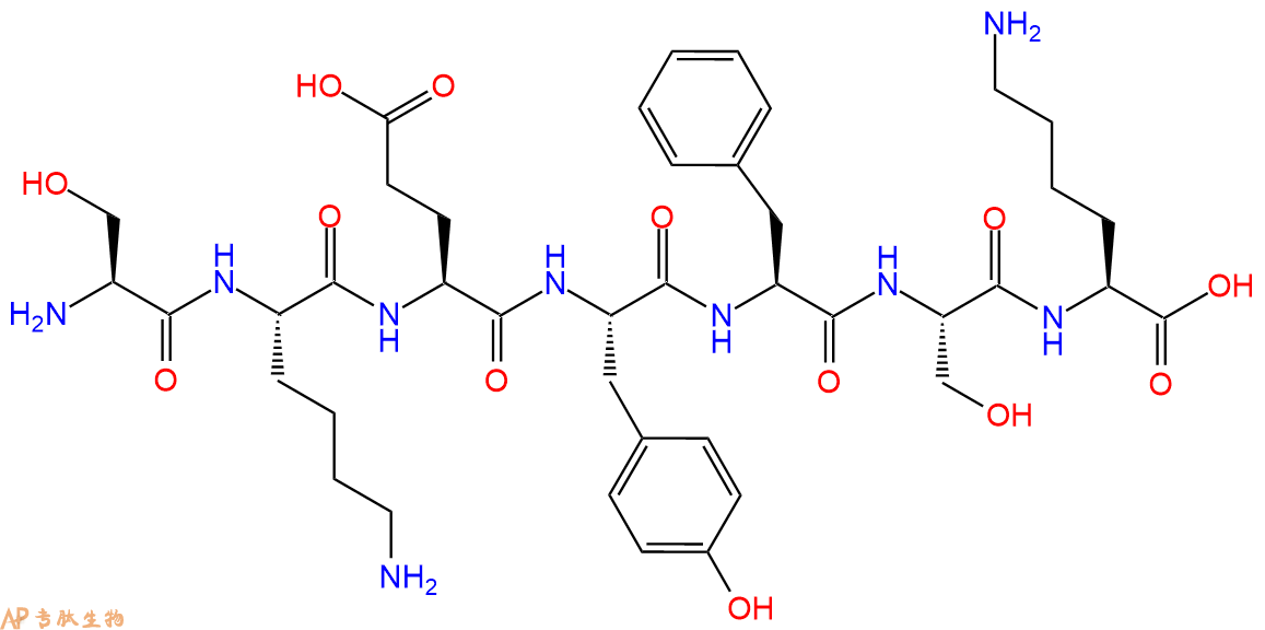 专肽生物产品H2N-Ser-Lys-Glu-Tyr-Phe-Ser-Lys-OH