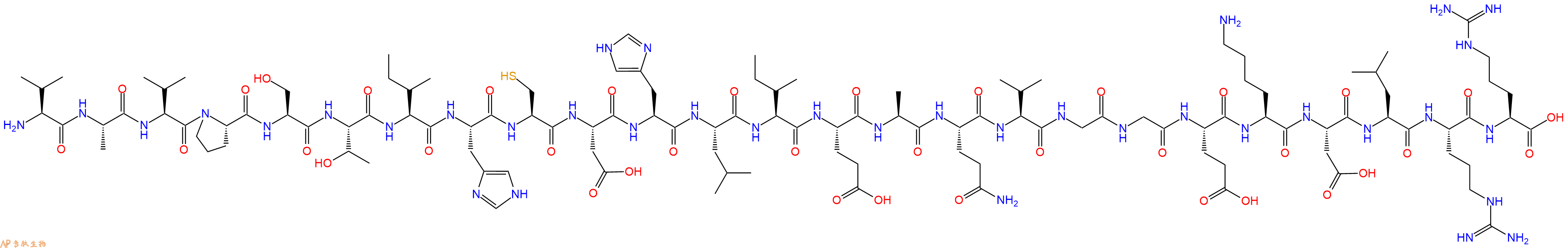 专肽生物产品H2N-Val-Ala-Val-Pro-Ser-Thr-Ile-His-Cys-Asp-His-Leu-Ile-Glu-Ala-Gln-Val-Gly-Gly-Glu-Lys-Asp-Leu-Arg-Arg-OH