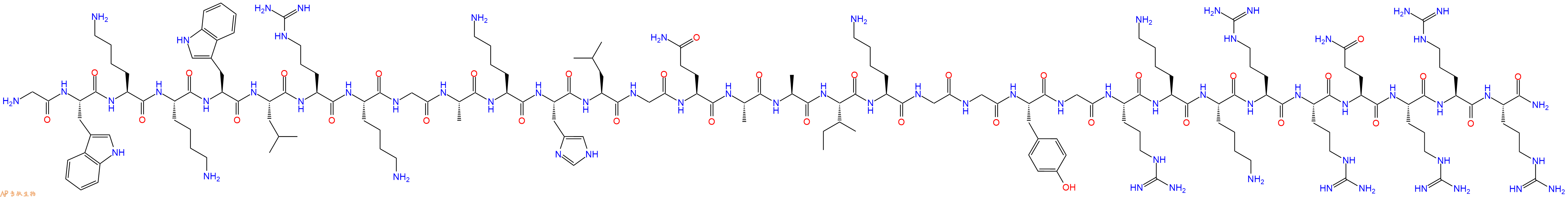 专肽生物产品H2N-Gly-Trp-Lys-Lys-Trp-Leu-Arg-Lys-Gly-Ala-Lys-His-Leu-Gly-Gln-Ala-Ala-Ile-Lys-Gly-Gly-Tyr-Gly-Arg-Lys-Lys-Arg-Arg-Gln-Arg-Arg-Arg-CONH2