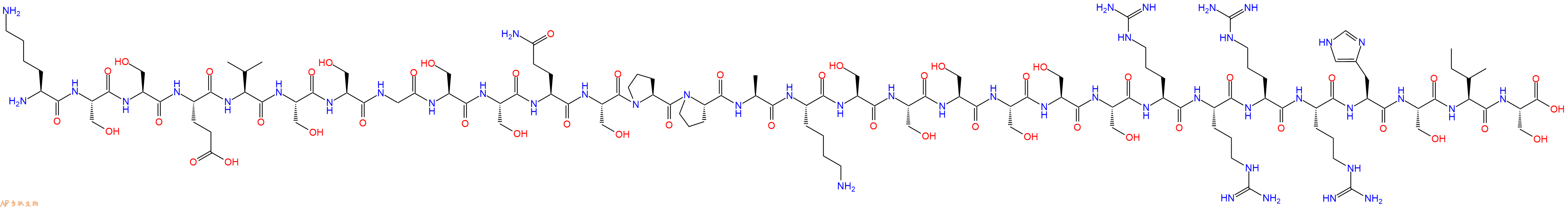 专肽生物产品H2N-Lys-Ser-Ser-Glu-Val-Ser-Ser-Gly-Ser-Ser-Gln-Ser-Pro-Pro-Ala-Lys-Ser-Ser-Ser-Ser-Ser-Ser-Arg-Arg-Arg-Arg-His-Ser-Ile-Ser-OH