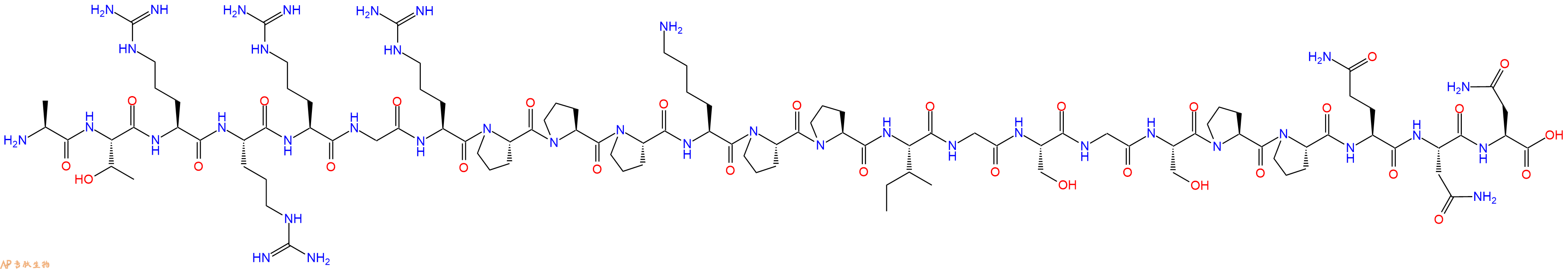 专肽生物产品H2N-Ala-Thr-Arg-Arg-Arg-Gly-Arg-Pro-Pro-Pro-Lys-Pro-Pro-Ile-Gly-Ser-Gly-Ser-Pro-Pro-Gln-Asn-Asn-OH