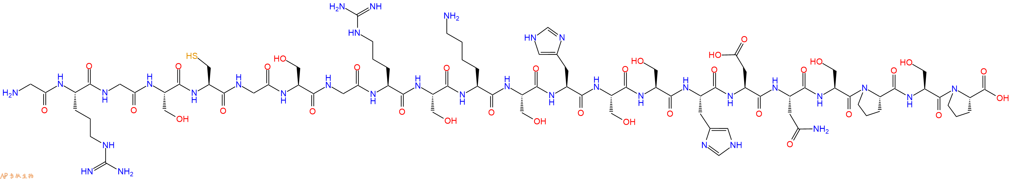 专肽生物产品H2N-Gly-Arg-Gly-Ser-Cys-Gly-Ser-Gly-Arg-Ser-Lys-Ser-His-Ser-Ser-His-Asp-Asn-Ser-Pro-Ser-Pro-OH