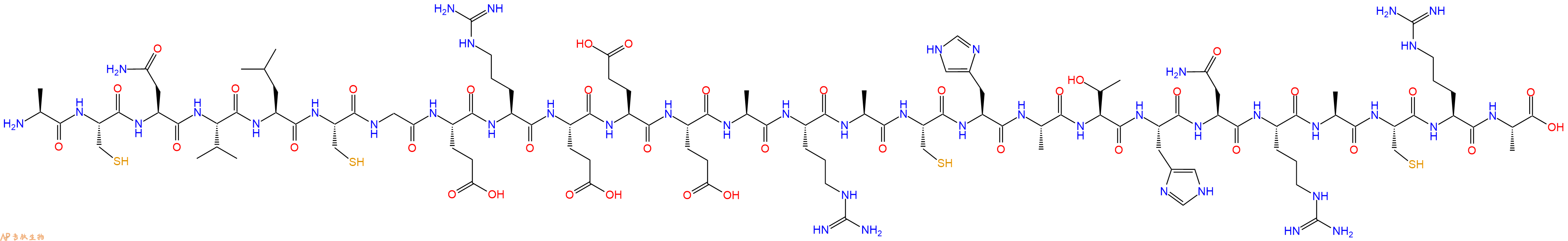 专肽生物产品H2N-Ala-Cys-Asn-Val-Leu-Cys-Gly-Glu-Arg-Glu-Glu-Glu-Ala-Arg-Ala-Cys-His-Ala-Thr-His-Asn-Arg-Ala-Cys-Arg-Ala-OH