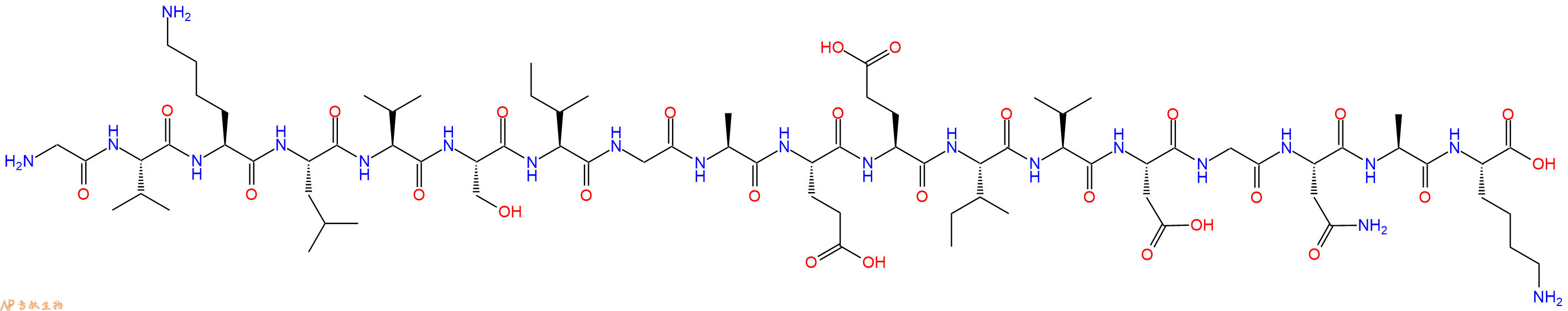 专肽生物产品H2N-Gly-Val-Lys-Leu-Val-Ser-Ile-Gly-Ala-Glu-Glu-Ile-Val-Asp-Gly-Asn-Ala-Lys-OH