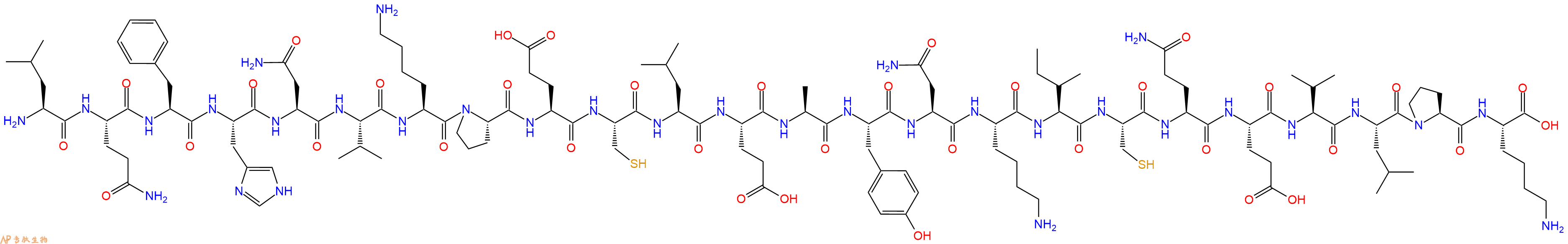 专肽生物产品H2N-Leu-Gln-Phe-His-Asn-Val-Lys-Pro-Glu-Cys-Leu-Glu-Ala-Tyr-Asn-Lys-Ile-Cys-Gln-Glu-Val-Leu-Pro-Lys-OH