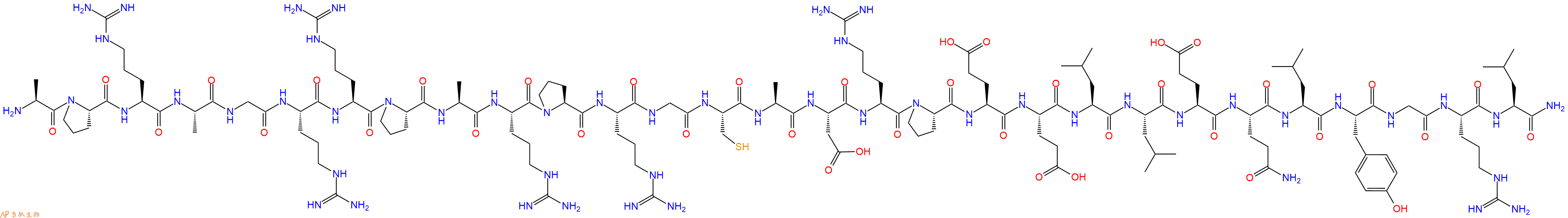 专肽生物产品H2N-Ala-Pro-Arg-Ala-Gly-Arg-Arg-Pro-Ala-Arg-Pro-Arg-Gly-Cys-Ala-Asp-Arg-Pro-Glu-Glu-Leu-Leu-Glu-Gln-Leu-Tyr-Gly-Arg-Leu-CONH2