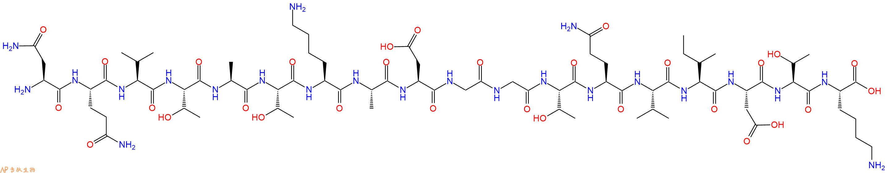 专肽生物产品H2N-Asn-Gln-Val-Thr-Ala-Thr-Lys-Ala-Asp-Gly-Gly-Thr-Gln-Val-Ile-Asp-Thr-Lys-OH