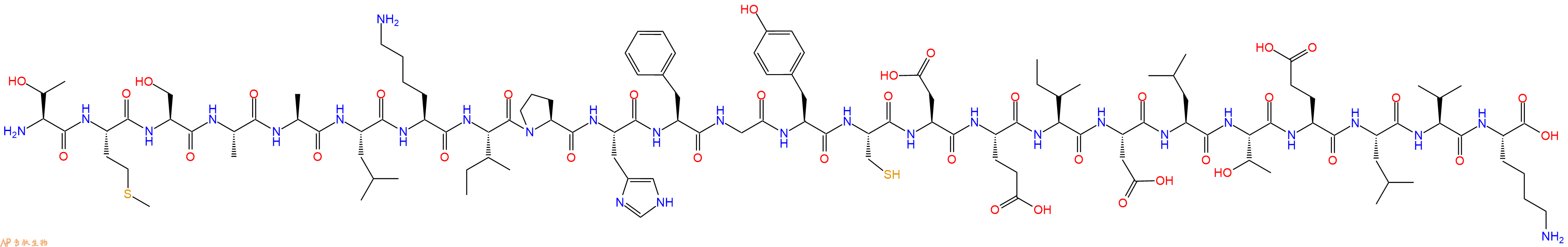 专肽生物产品H2N-Thr-Met-Ser-Ala-Ala-Leu-Lys-Ile-Pro-His-Phe-Gly-Tyr-Cys-Asp-Glu-Ile-Asp-Leu-Thr-Glu-Leu-Val-Lys-OH