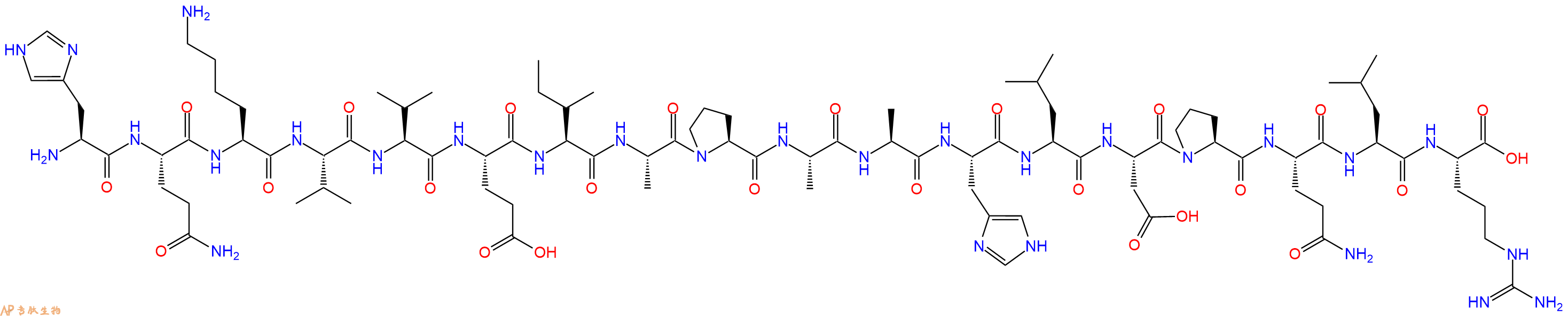专肽生物产品H2N-His-Gln-Lys-Val-Val-Glu-Ile-Ala-Pro-Ala-Ala-His-Leu-Asp-Pro-Gln-Leu-Arg-OH