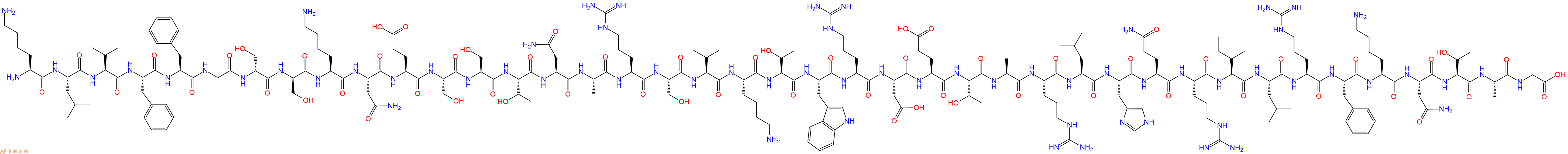 专肽生物产品H2N-Lys-Leu-Val-Phe-Phe-Gly-DSer-DSer-Lys-Asn-Glu-Ser-Ser-Thr-Asn-Ala-Arg-Ser-Val-Lys-Thr-Trp-Arg-Asp-Glu-Thr-Ala-Arg-Leu-His-Gln-Arg-Ile-Leu-Arg-Phe-Lys-Asn-Thr-Ala-Gly-OH
