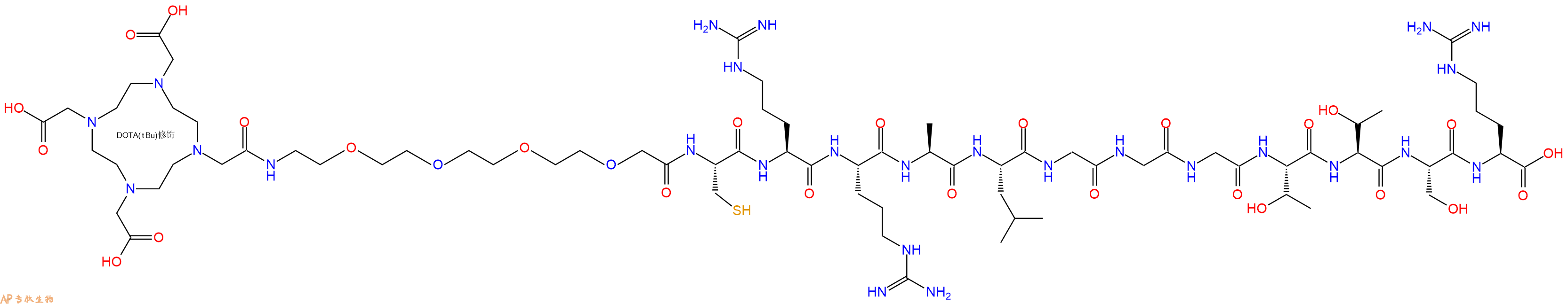 专肽生物产品DOTA-PEG4-Cys-Arg-Arg-Ala-Leu-Gly-Gly-Gly-Thr-Thr-Ser-Arg