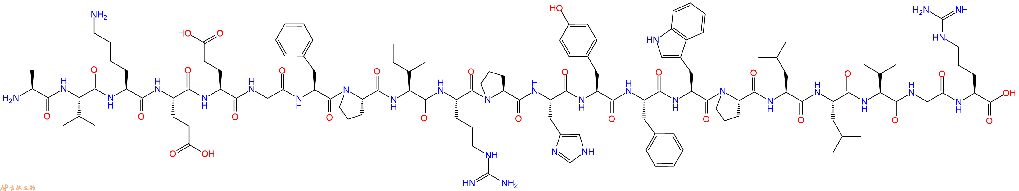 专肽生物产品H2N-Ala-Val-Lys-Glu-Glu-Gly-Phe-Pro-Ile-Arg-Pro-His-Tyr-Phe-Trp-Pro-Leu-Leu-Val-Gly-Arg-OH