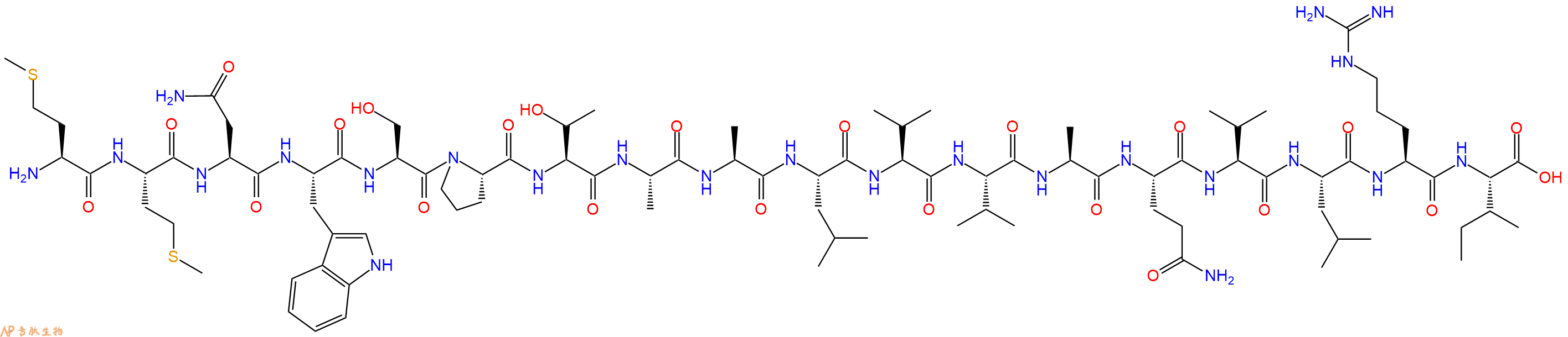 专肽生物产品H2N-Met-Met-Asn-Trp-Ser-Pro-Thr-Ala-Ala-Leu-Val-Val-Ala-Gln-Val-Leu-Arg-Ile-OH