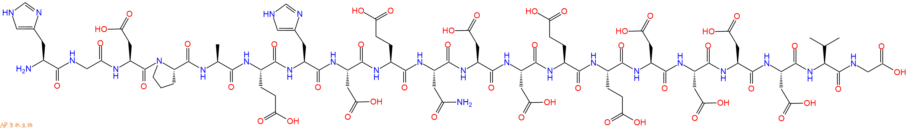 专肽生物产品H2N-His-Gly-Asp-Pro-Ala-Glu-His-Asp-Glu-Asn-Asp-Asp-Glu-Glu-Asp-Asp-Asp-Asp-Val-Gly-OH