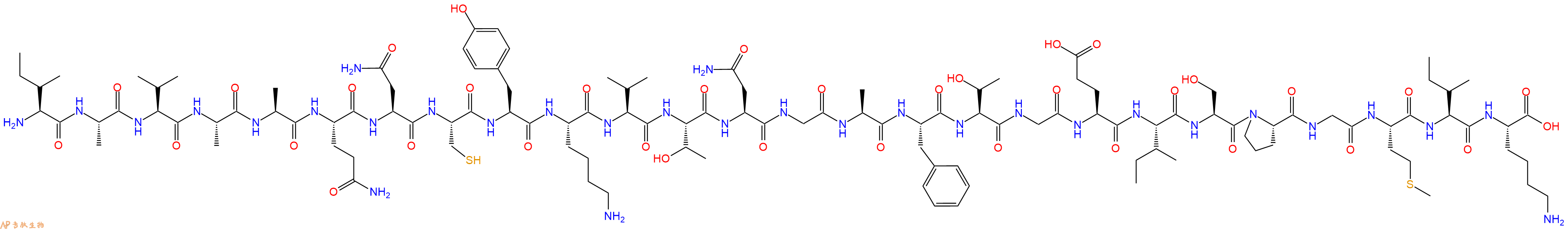 专肽生物产品H2N-Ile-Ala-Val-Ala-Ala-Gln-Asn-Cys-Tyr-Lys-Val-Thr-Asn-Gly-Ala-Phe-Thr-Gly-Glu-Ile-Ser-Pro-Gly-Met-Ile-Lys-OH