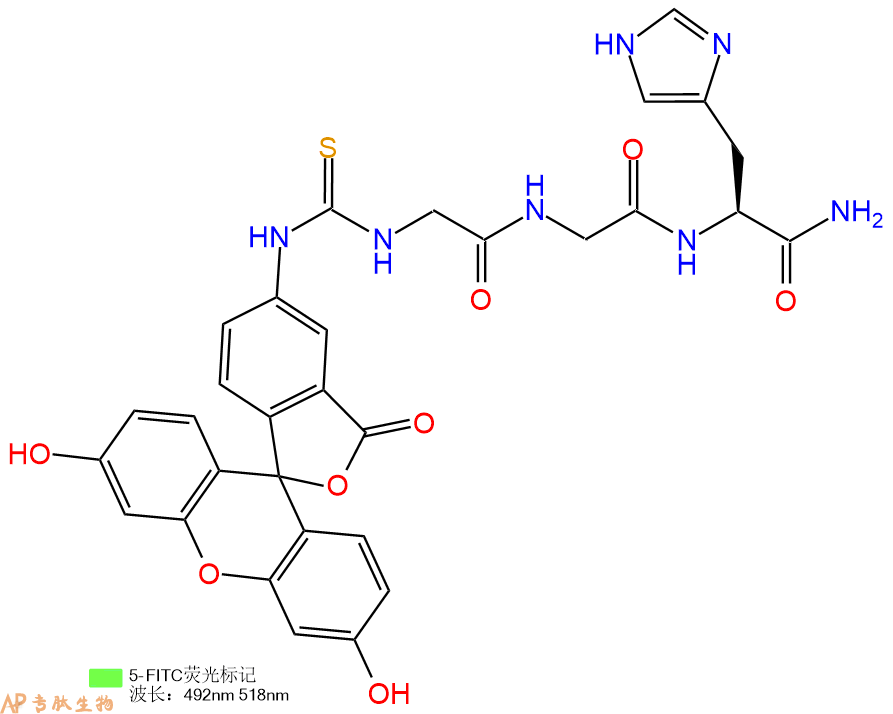 专肽生物产品5FITC-Gly-Gly-His-CONH2