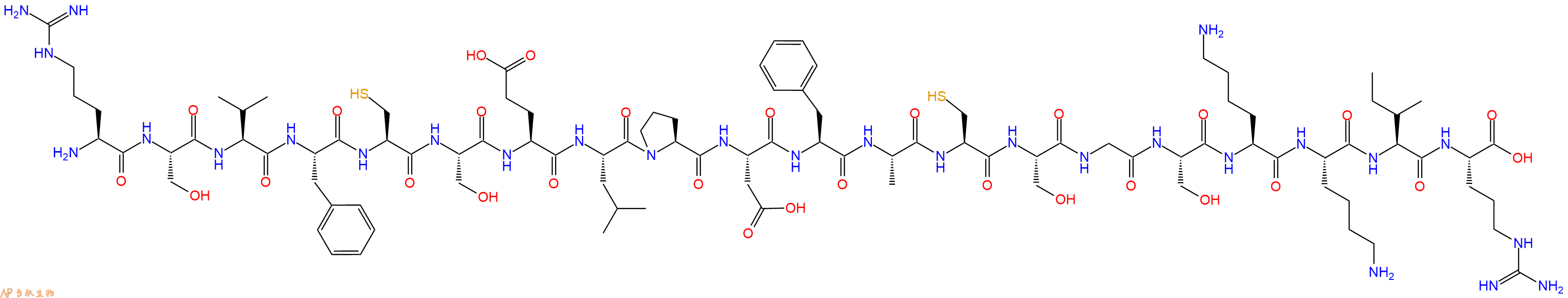 专肽生物产品H2N-Arg-Ser-Val-Phe-Cys-Ser-Glu-Leu-Pro-Asp-Phe-Ala-Cys-Ser-Gly-Ser-Lys-Lys-Ile-Arg-OH
