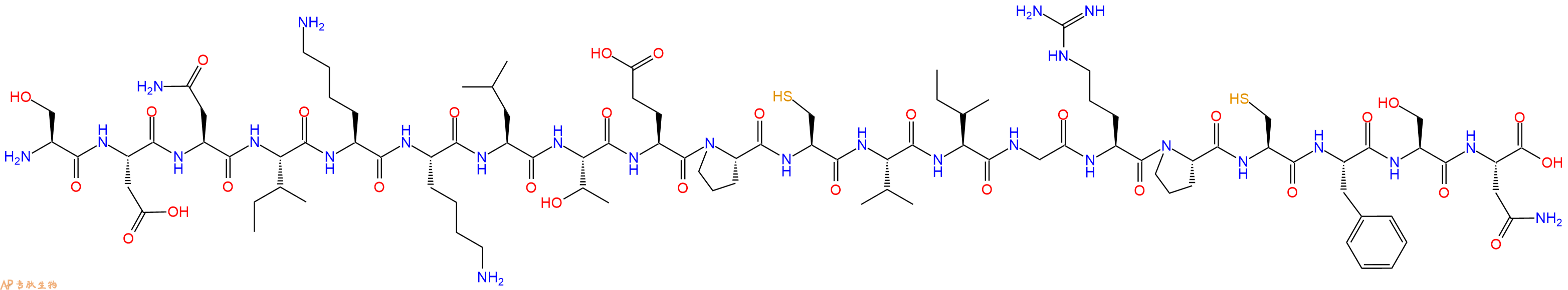 专肽生物产品H2N-Ser-Asp-Asn-Ile-Lys-Lys-Leu-Thr-Glu-Pro-Cys-Val-Ile-Gly-Arg-Pro-Cys-Phe-Ser-Asn-OH
