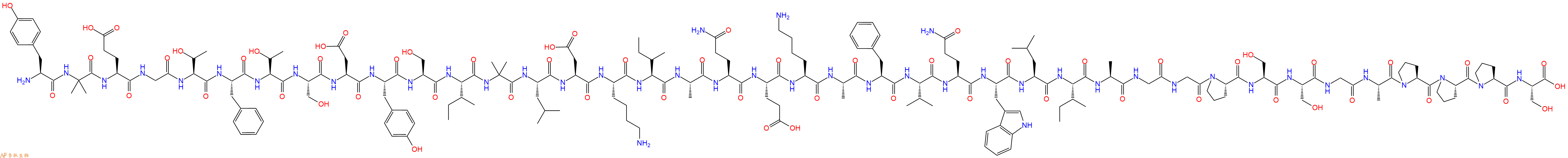 专肽生物产品H2N-Tyr-Aib-Glu-Gly-Thr-Phe-Thr-Ser-Asp-Tyr-Ser-Ile-Aib-Leu-Asp-Lys-Ile-Ala-Gln-Glu-Lys-Ala-Phe-Val-Gln-Trp-Leu-Ile-Ala-Gly-Gly-Pro-Ser-Ser-Gly-Ala-Pro-Pro-Pro-Ser-OH