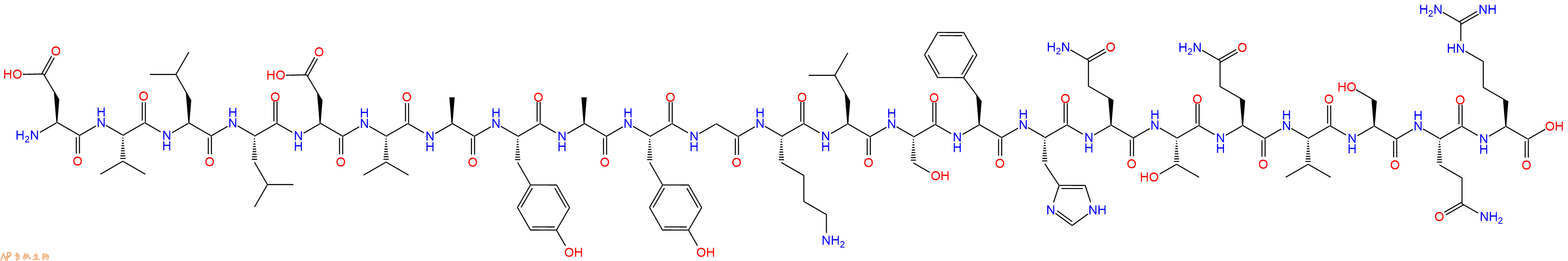 专肽生物产品H2N-Asp-Val-Leu-Leu-Asp-Val-Ala-Tyr-Ala-Tyr-Gly-Lys-Leu-Ser-Phe-His-Gln-Thr-Gln-Val-Ser-Gln-Arg-OH