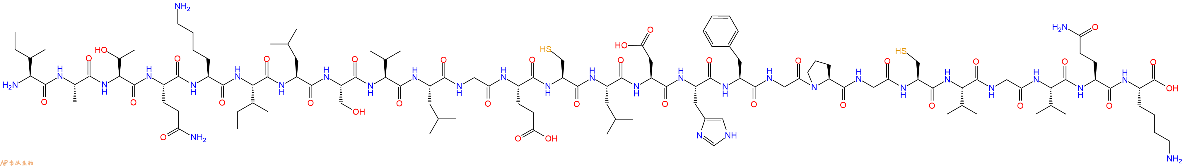 专肽生物产品H2N-Ile-Ala-Thr-Gln-Lys-Ile-Leu-Ser-Val-Leu-Gly-Glu-Cys-Leu-Asp-His-Phe-Gly-Pro-Gly-Cys-Val-Gly-Val-Gln-Lys-OH