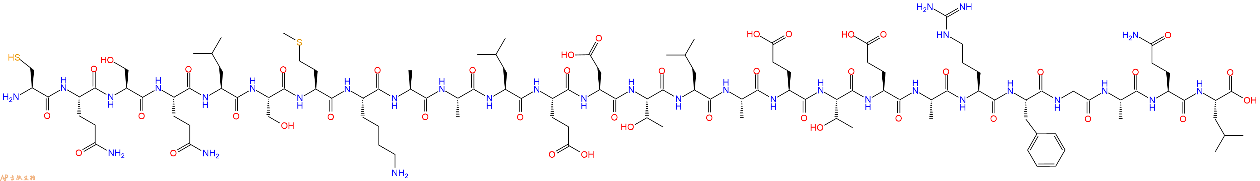专肽生物产品H2N-Cys-Gln-Ser-Gln-Leu-Ser-Met-Lys-Ala-Ala-Leu-Glu-Asp-Thr-Leu-Ala-Glu-Thr-Glu-Ala-Arg-Phe-Gly-Ala-Gln-Leu-OH