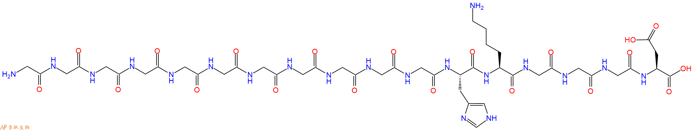 专肽生物产品H2N-Gly-Gly-Gly-Gly-Gly-Gly-Gly-Gly-Gly-Gly-Gly-His-Lys-Gly-Gly-Gly-Asp-OH