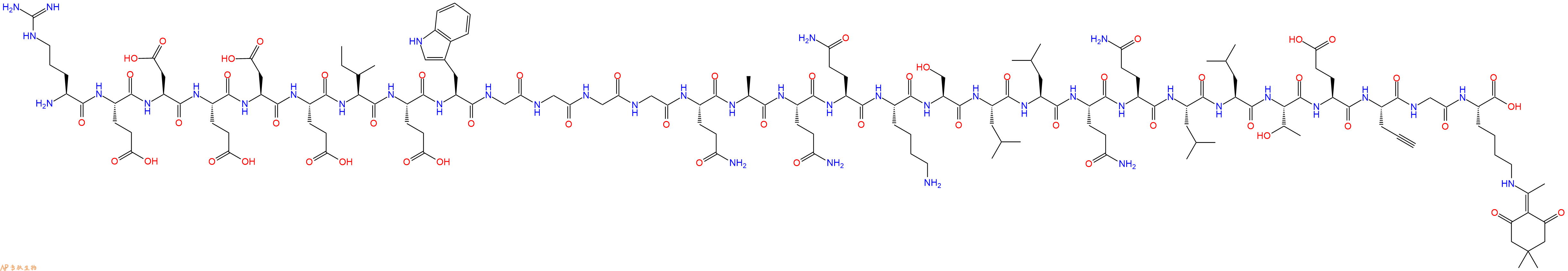专肽生物产品H2N-Arg-Glu-Asp-Glu-Asp-Glu-Ile-Glu-Trp-Gly-Gly-Gly-Gly-Gln-Ala-Gln-Gln-Lys-Ser-Leu-Leu-Gln-Gln-Leu-Leu-Thr-Glu-Pra-Gly-Lys(Dde)-OH