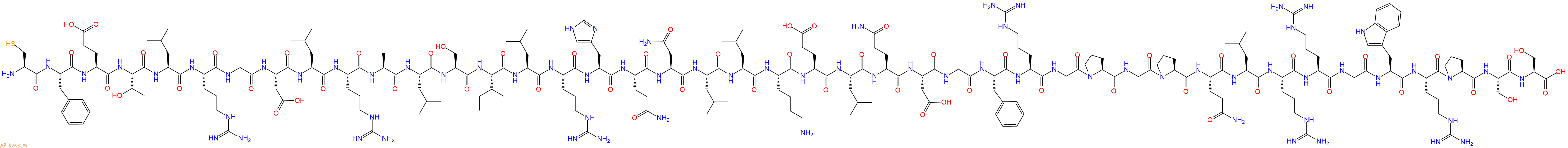 专肽生物产品H2N-Cys-Phe-Glu-Thr-Leu-Arg-Gly-Asp-Leu-Arg-Ala-Leu-Ser-Ile-Leu-Arg-His-Gln-Asn-Leu-Leu-Lys-Glu-Leu-Gln-Asp-Gly-Phe-Arg-Gly-Pro-Gly-Pro-Gln-Leu-Arg-Arg-Gly-Trp-Arg-Pro-Ser-Ser-OH