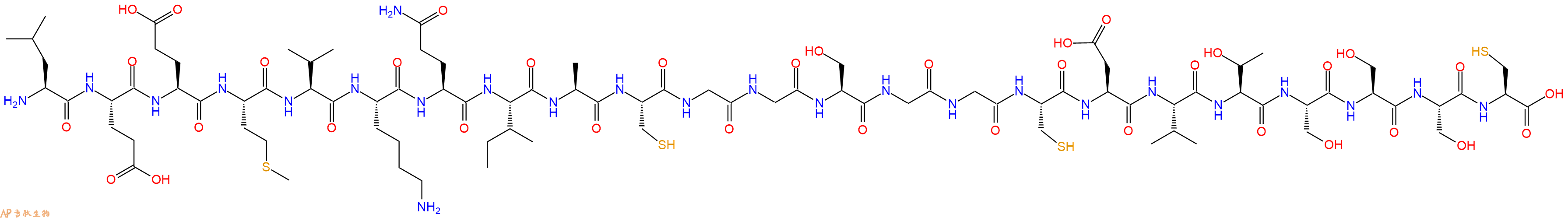 专肽生物产品H2N-Leu-Glu-Glu-Met-Val-Lys-Gln-Ile-Ala-Cys-Gly-Gly-Ser-Gly-Gly-Cys-Asp-Val-Thr-Ser-Ser-Ser-Cys-OH