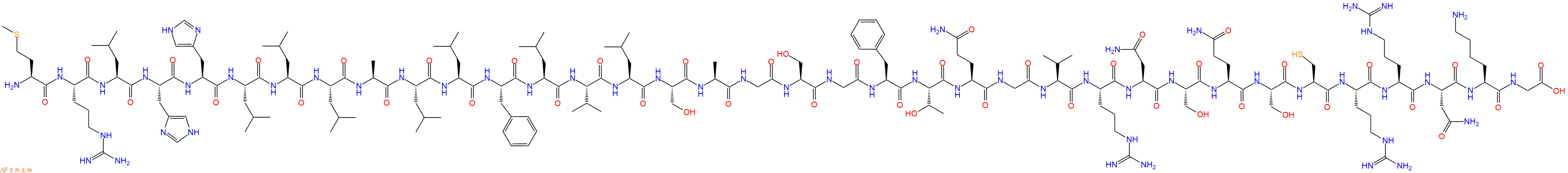 专肽生物产品H2N-Met-Arg-Leu-His-His-Leu-Leu-Leu-Ala-Leu-Leu-Phe-Leu-Val-Leu-Ser-Ala-Gly-Ser-Gly-Phe-Thr-Gln-Gly-Val-Arg-Asn-Ser-Gln-Ser-Cys-Arg-Arg-Asn-Lys-Gly-OH