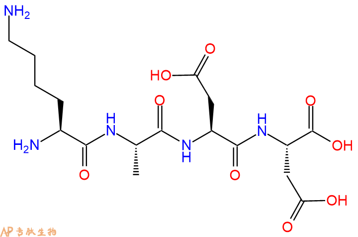 专肽生物产品H2N-Lys-Ala-Asp-Asp-OH