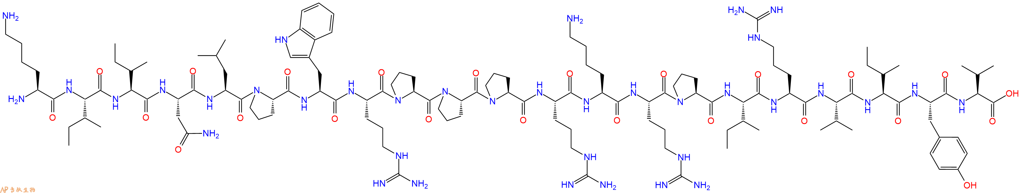 专肽生物产品H2N-Lys-Ile-Ile-Asn-Leu-Pro-Trp-Arg-Pro-Pro-Pro-Arg-Lys-Arg-Pro-Ile-Arg-Val-Ile-Tyr-Val-OH