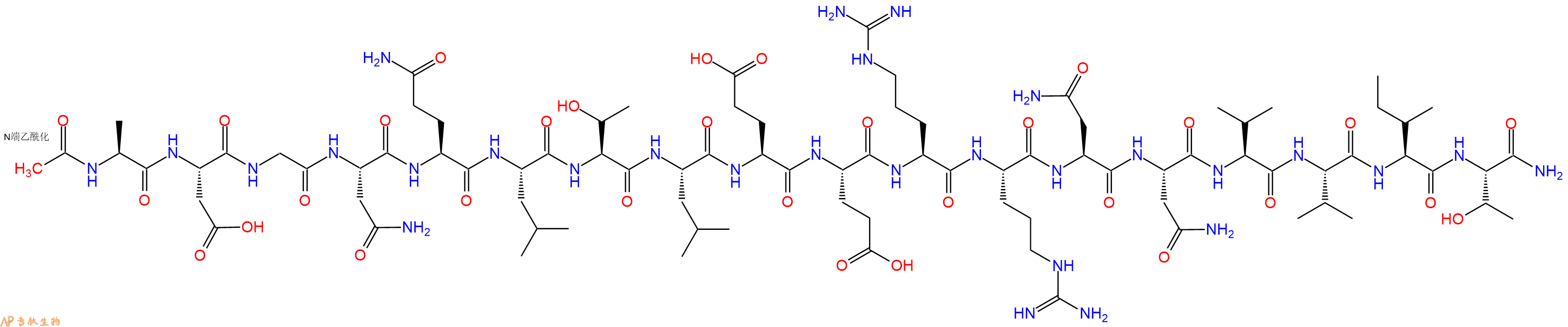 专肽生物产品Ac-Ala-Asp-Gly-Asn-Gln-Leu-Thr-Leu-Glu-Glu-Arg-Arg-Asn-Asn-Val-Val-Ile-Thr-CONH2