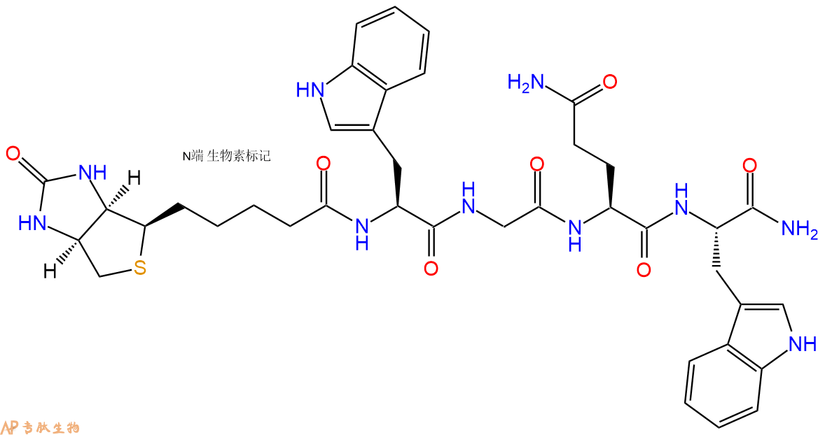 专肽生物产品Biotinyl-Trp-Gly-Gln-Trp-CONH2