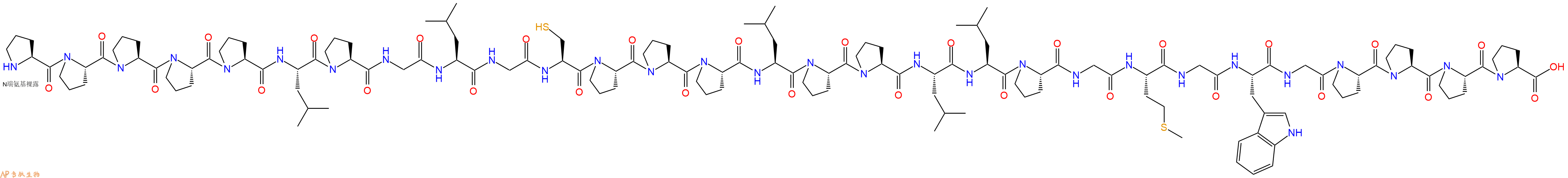 专肽生物产品H2N-Pro-Pro-Pro-Pro-Pro-Leu-Pro-Gly-Leu-Gly-Cys-Pro-Pro-Pro-Leu-Pro-Pro-Leu-Leu-Pro-Gly-Met-Gly-Trp-Gly-Pro-Pro-Pro-Pro-OH