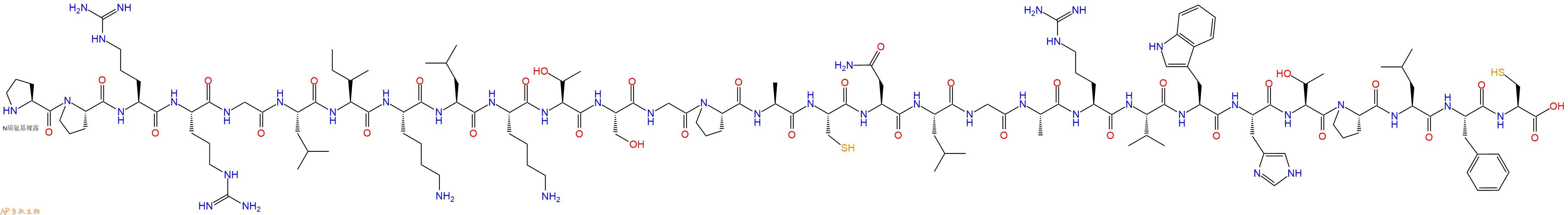 专肽生物产品H2N-Pro-Pro-Arg-Arg-Gly-Leu-Ile-Lys-Leu-Lys-Thr-Ser-Gly-Pro-Ala-Cys-Asn-Leu-Gly-Ala-Arg-Val-Trp-His-Thr-Pro-Leu-Phe-Cys-OH