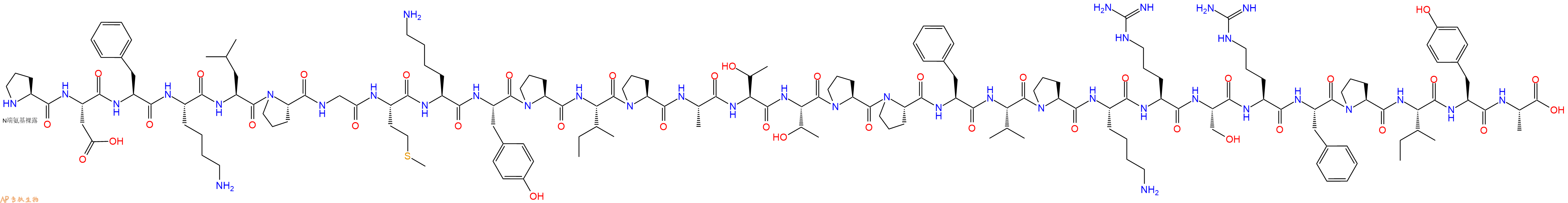 专肽生物产品H2N-Pro-Asp-Phe-Lys-Leu-Pro-Gly-Met-Lys-Tyr-Pro-Ile-Pro-Ala-Thr-Thr-Pro-Pro-Phe-Val-Pro-Lys-Arg-Ser-Arg-Phe-Pro-Ile-Tyr-Ala-OH