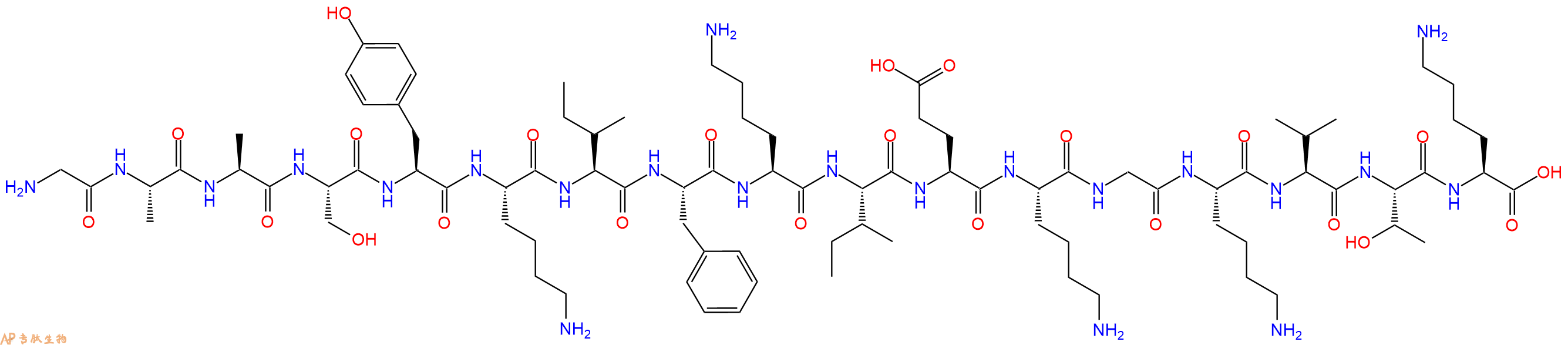 专肽生物产品H2N-Gly-Ala-Ala-Ser-Tyr-Lys-Ile-Phe-Lys-Ile-Glu-Lys-Gly-Lys-Val-Thr-Lys-OH
