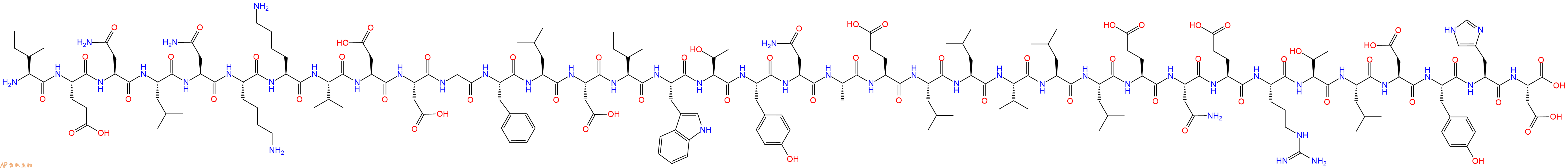 专肽生物产品H2N-Ile-Glu-Asn-Leu-Asn-Lys-Lys-Val-Asp-Asp-Gly-Phe-Leu-Asp-Ile-Trp-Thr-Tyr-Asn-Ala-Glu-Leu-Leu-Val-Leu-Leu-Glu-Asn-Glu-Arg-Thr-Leu-Asp-Tyr-His-Asp-OH