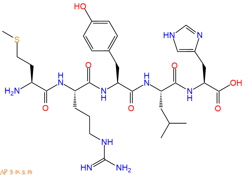 专肽生物产品H2N-Met-Arg-Tyr-Leu-His-OH