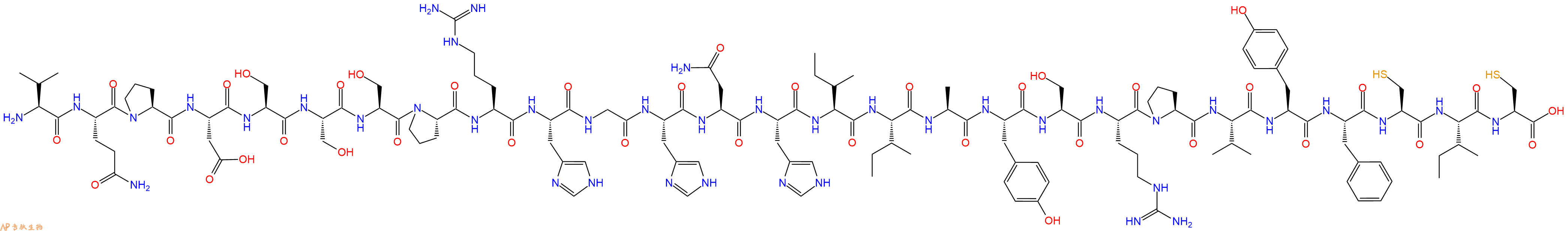 专肽生物产品H2N-Val-Gln-Pro-Asp-Ser-Ser-Ser-Pro-Arg-His-Gly-His-Asn-His-Ile-Ile-Ala-Tyr-Ser-Arg-Pro-Val-Tyr-Phe-Cys-Ile-Cys-OH
