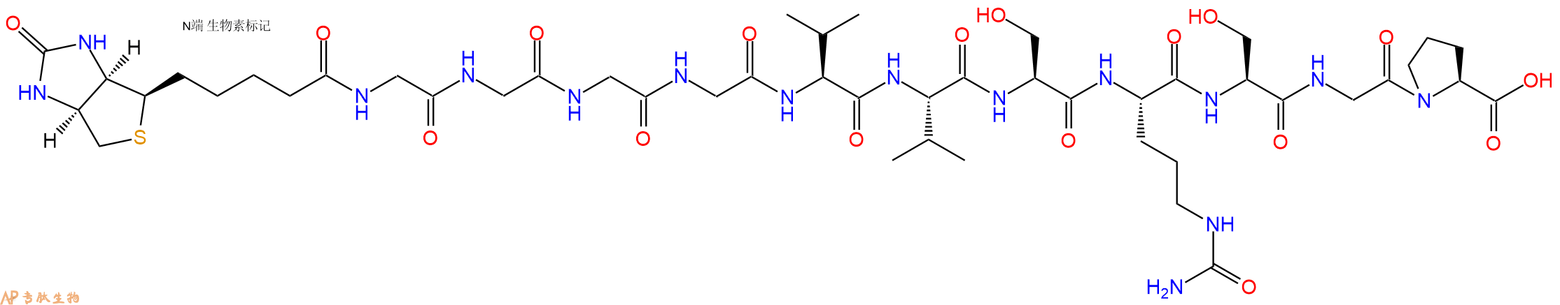 专肽生物产品Biotinyl-Gly-Gly-Gly-Gly-Val-Val-Ser-Cit-Ser-Gly-Pro-OH