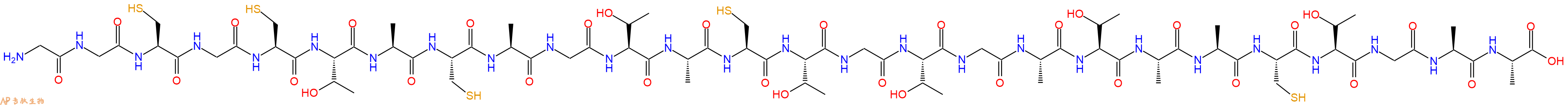 专肽生物产品H2N-Gly-Gly-Cys-Gly-Cys-Thr-Ala-Cys-Ala-Gly-Thr-Ala-Cys-Thr-Gly-Thr-Gly-Ala-Thr-Ala-Ala-Cys-Thr-Gly-Ala-Ala-OH