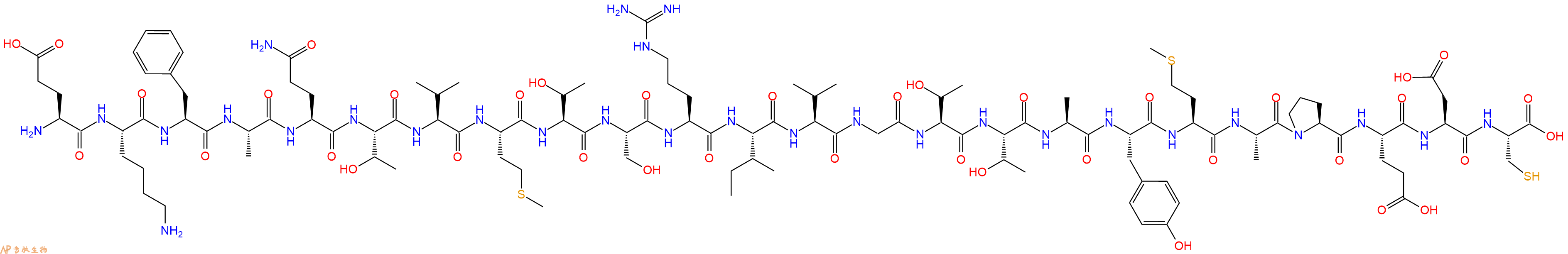 专肽生物产品H2N-Glu-Lys-Phe-Ala-Gln-Thr-Val-Met-Thr-Ser-Arg-Ile-Val-Gly-Thr-Thr-Ala-Tyr-Met-Ala-Pro-Glu-Asp-Cys-OH